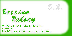 bettina maksay business card